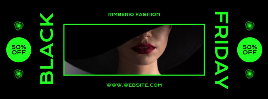 Black Friday Sale of Fashion Items and Accessories Facebook cover Modelo de Design