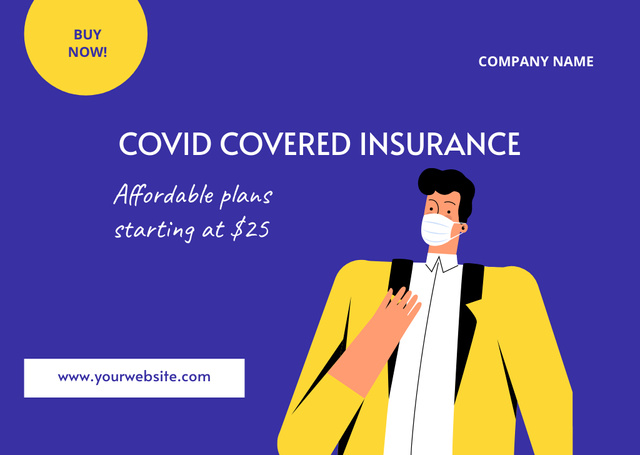 Сovid Insurance Services Flyer A6 Horizontal Design Template