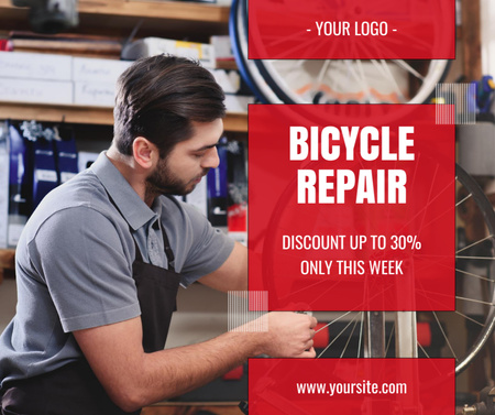 Plantilla de diseño de Taller de reparación de bicicletas Facebook 