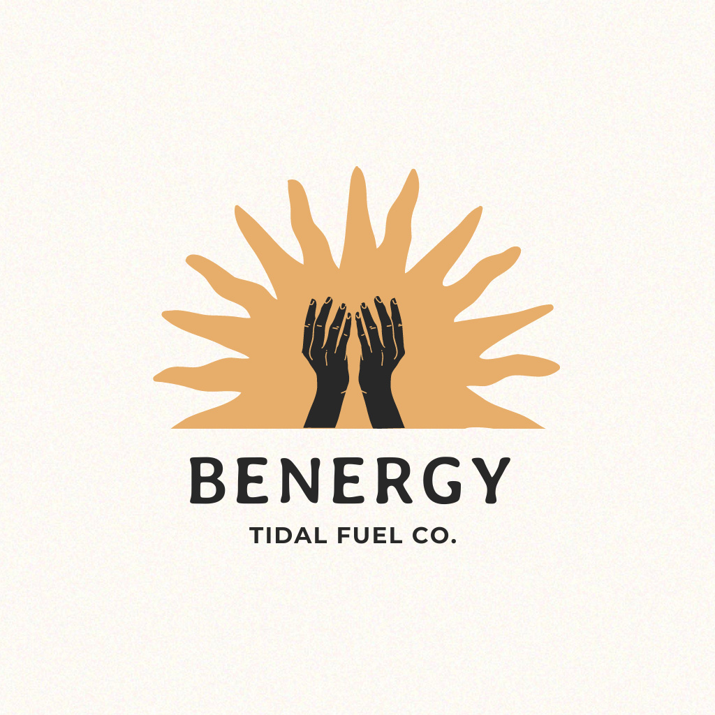 Emblem with Sun and Hands Logo – шаблон для дизайна