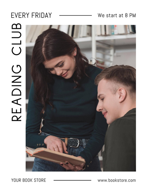 Reading Club Advertisement Poster US – шаблон для дизайну