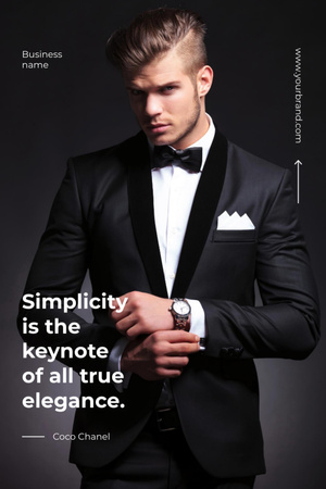 Elegance Quote Businessman Wearing Suit Invitation 6x9in Design Template