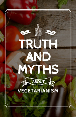 Vegetarian Food Vegetables on Wooden Table Flyer 5.5x8.5in Design Template