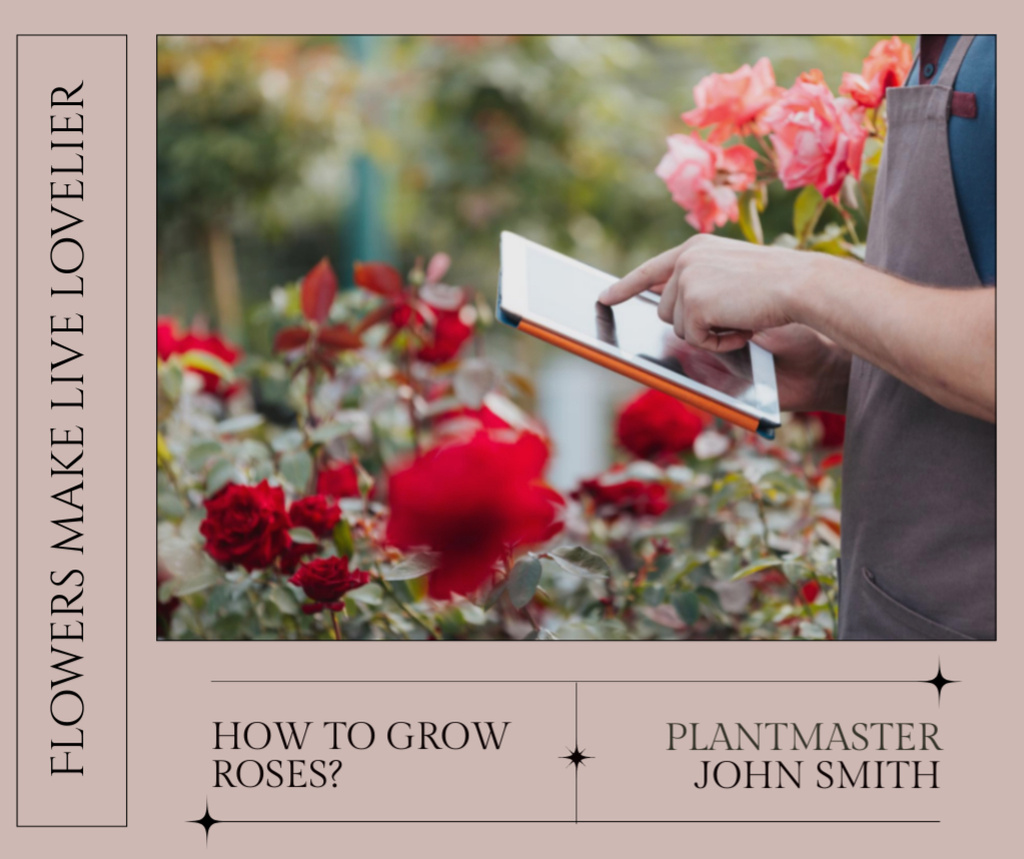 Ontwerpsjabloon van Facebook van Roses Growing Guide