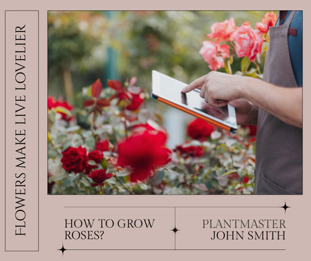 Roses Growing Guide Facebook tervezősablon