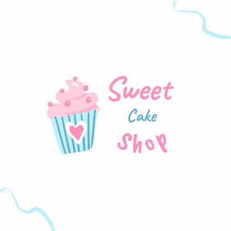 Ontwerpsjabloon van Logo 1080x1080px van Oven-fresh Bakery Ad With Yummy Cupcake