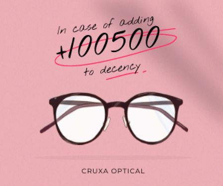 Glasses Store promotion in pink Medium Rectangle Πρότυπο σχεδίασης