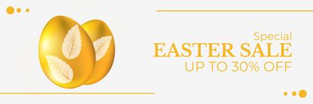 Golden Eggs for Easter Sale Twitter Design Template