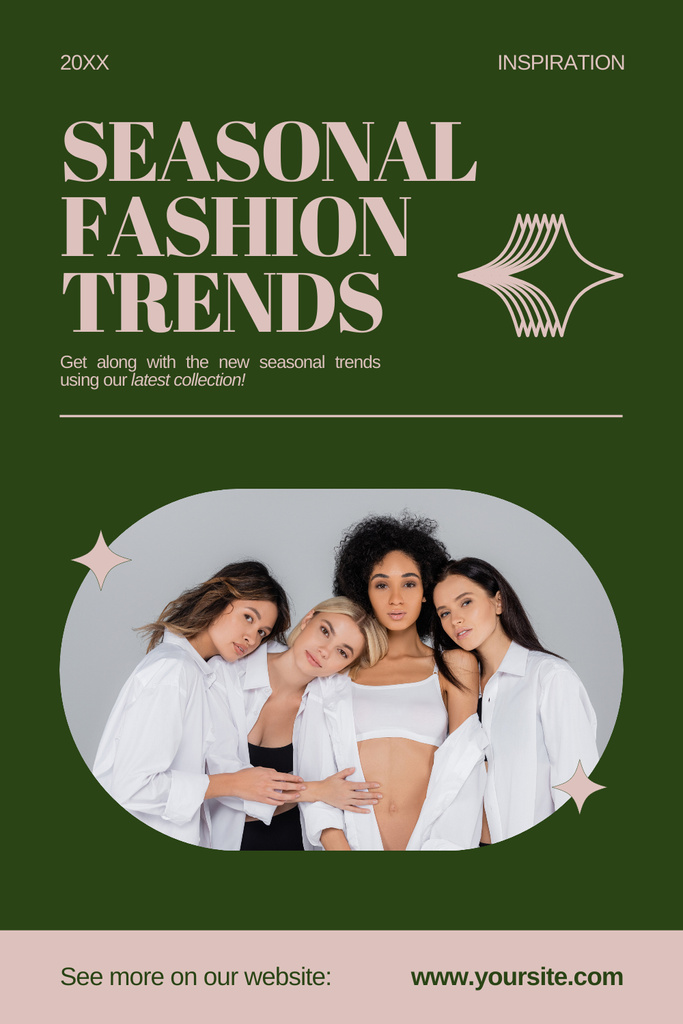 Designvorlage Seasonal Fashion Trend Offer Layout with Photo für Pinterest
