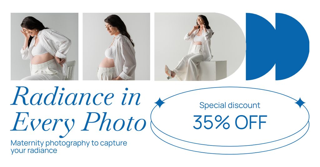 Ontwerpsjabloon van Facebook AD van Special Discount on Professional Pregnancy Photo Shoot