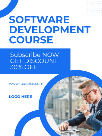 Platilla de diseño Man on Software Development Course Poster US