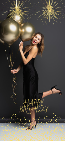 Girl in Dress with Balloons Snapchat Geofilter Design Template