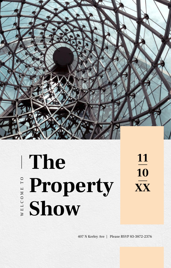 Contemporary Property Show Announcement In October Invitation 4.6x7.2in tervezősablon