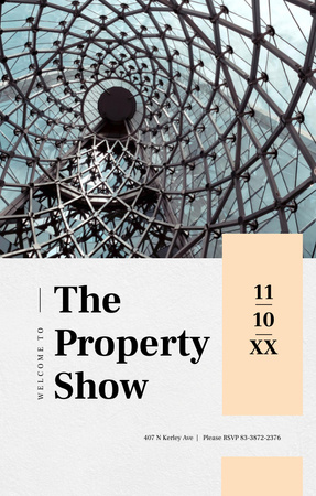 Modern Property Show Announcement With Glass Dome Invitation 4.6x7.2in Design Template