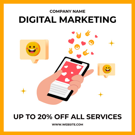 Offer Discount on All Digital Marketing Agency Services Instagram Design Template