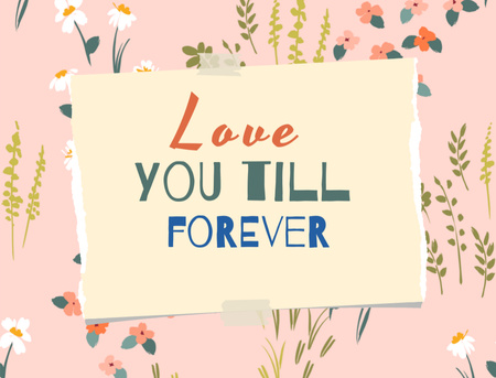 Love You Till Forever Postcard 4.2x5.5in Design Template