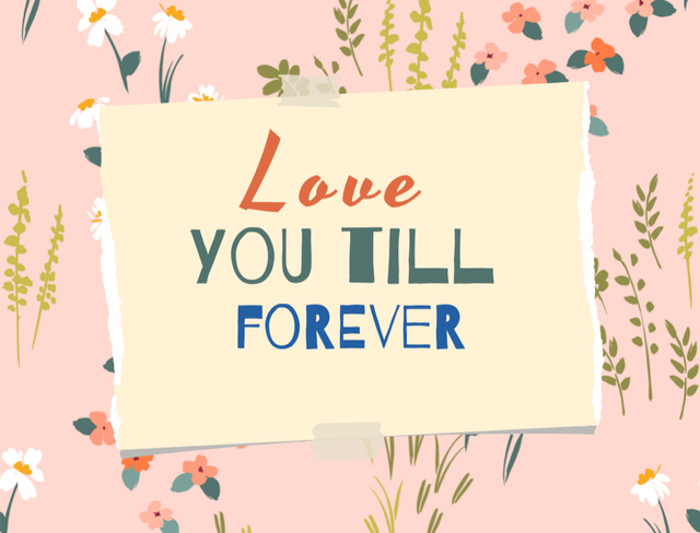 Szablon projektu Love You Till Forever Postcard 4.2x5.5in
