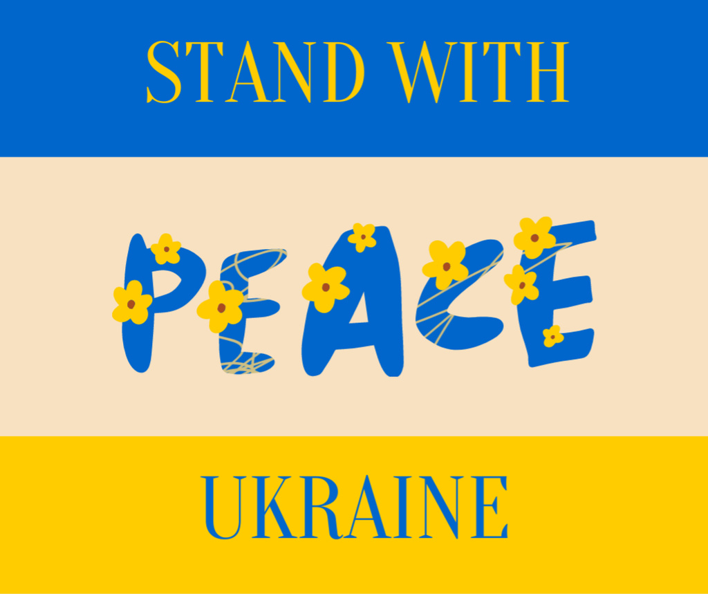 Stand for Peace in Ukraine Facebook Design Template