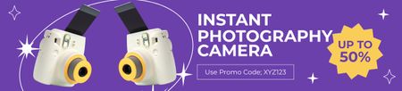 Ontwerpsjabloon van Ebay Store Billboard van Speciale aanbieding van Instant Photography Camera-uitverkoop