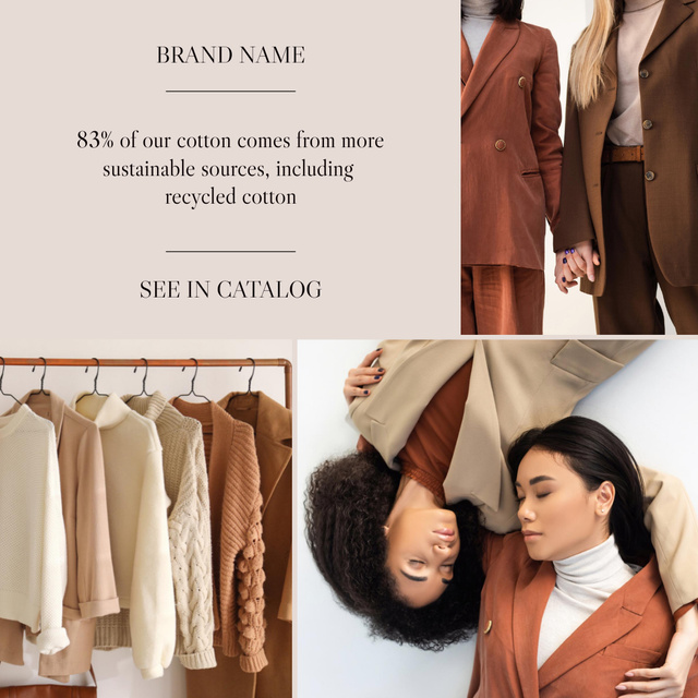 Fashion Ad with Women in Elegant Suits Instagram Design Template