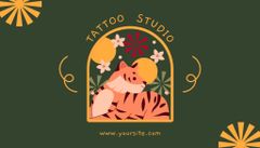 Creative Tattoos Studio With Tiger In Florals