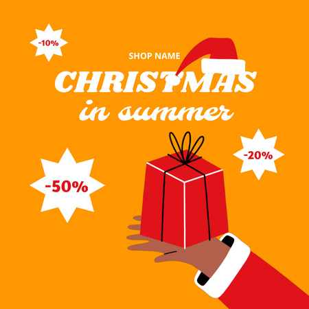 Christmas in July with Gift Animated Post Design Template