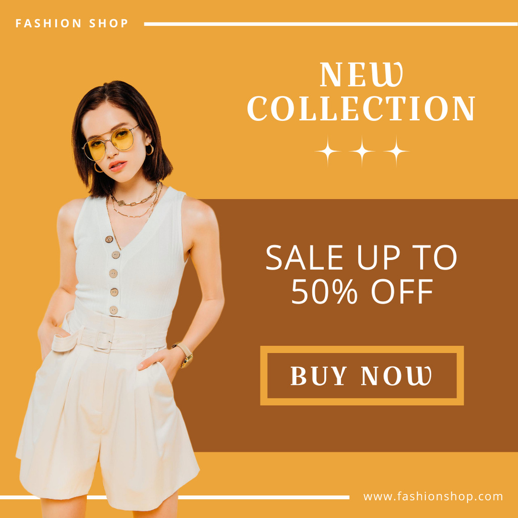 Fashion Collection Sale with Woman Instagram Design Template