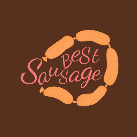 Illustration of Sausage Logo Design Template