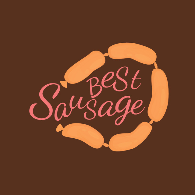 Illustration of Sausage Logo Design Template