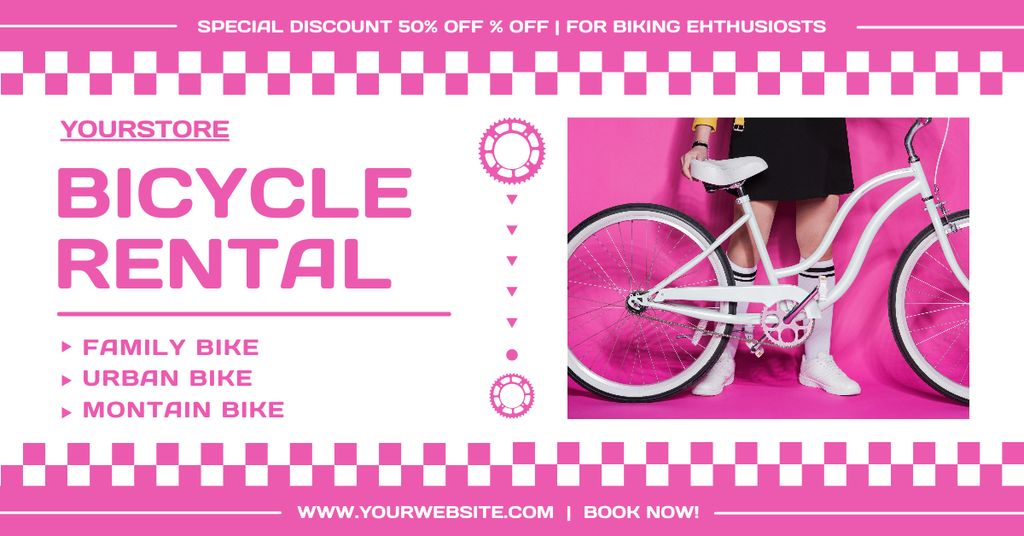 Rental Bicycles for Girls Facebook AD – шаблон для дизайну
