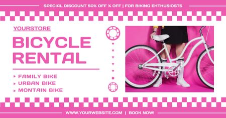 Plantilla de diseño de Alquiler de bicicletas para niñas Facebook AD 
