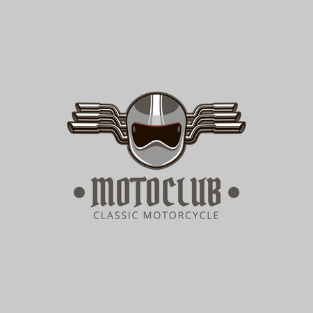 motosiklet kulübü'nün amblemi Logo Tasarım Şablonu