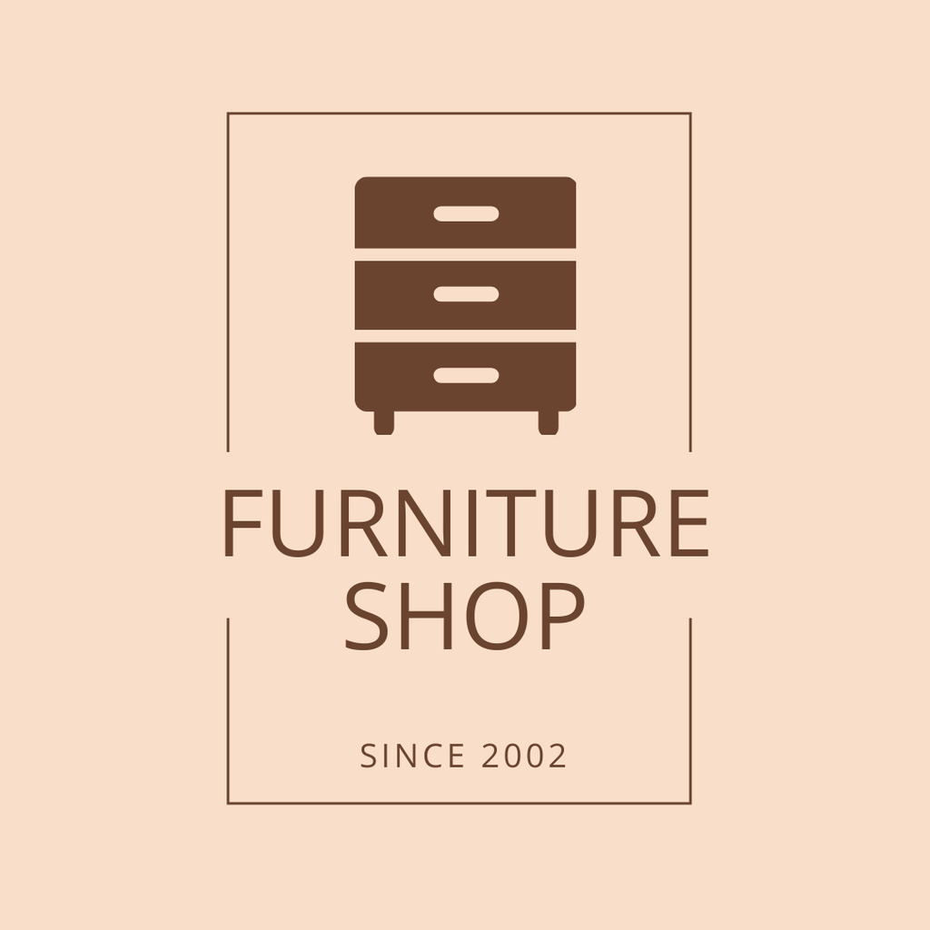 Furniture Store Ad with Chest of Drawers Logo 1080x1080px tervezősablon