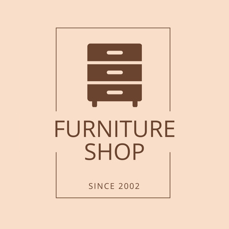 Furniture Store Ad with Chest of Drawers Logo 1080x1080px Design Template