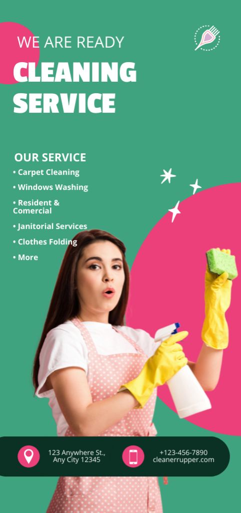 Advertising Cleaning Services Flyer DIN Large Modelo de Design