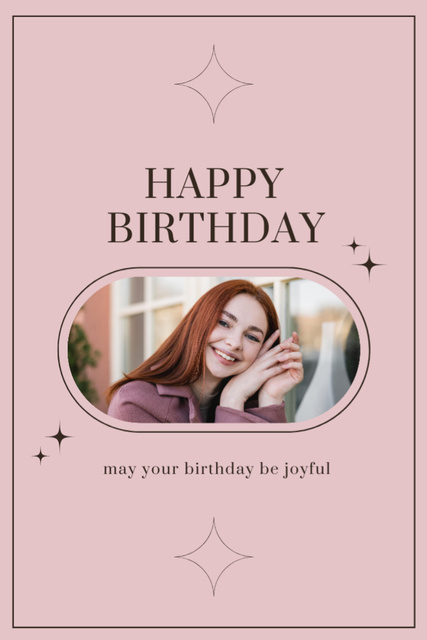 Template di design Birthday Wishes to a Girl on Pastel Pink Postcard 4x6in Vertical