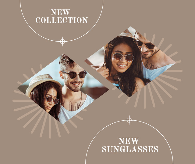 Template di design New Collection of Sunglasses Offer Facebook