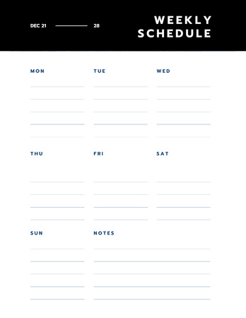 Platilla de diseño Simple Weekly Planner Notepad 8.5x11in