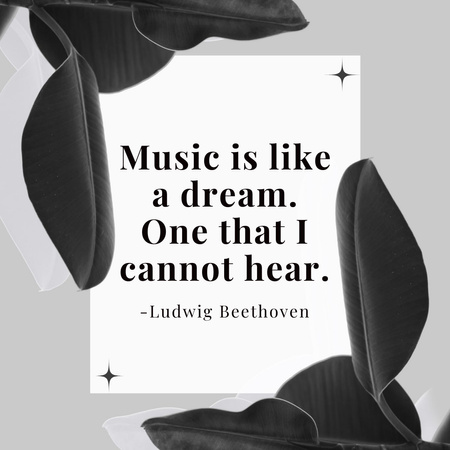 Poetical Quote about Music Instagram Design Template