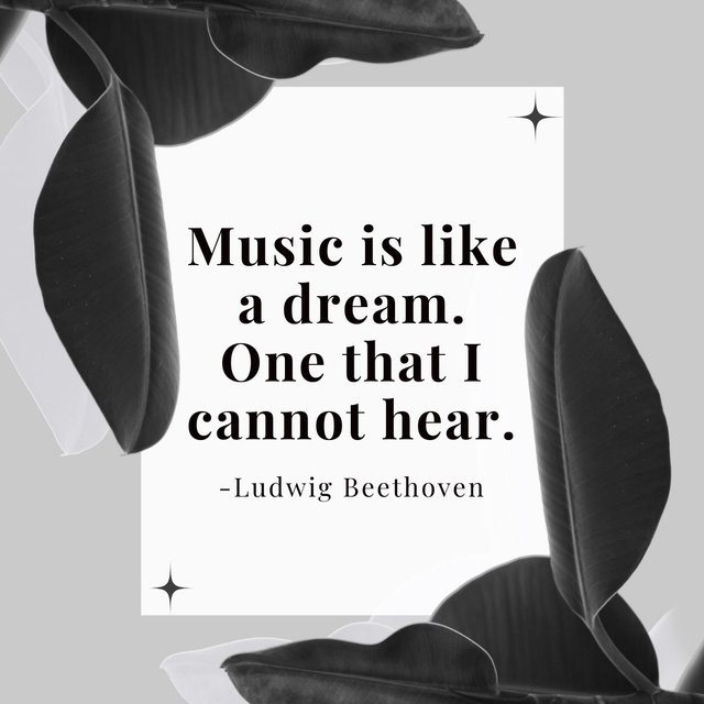 Designvorlage Poetical Quote about Music für Instagram