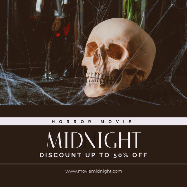 Ontwerpsjabloon van Instagram van Midnight Movie Discount Offer