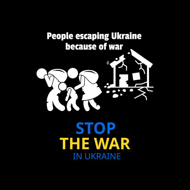Ontwerpsjabloon van Instagram van People Escaping Ukraine Because of War