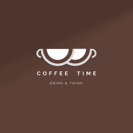 Cafe Ad with Two Coffee Cups Logo Modelo de Design