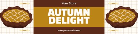 Delicious Autumn Pies Offer In Brown Twitter Design Template