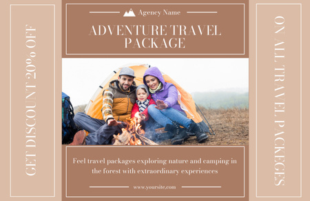 Travel and Adventures Tours Package Thank You Card 5.5x8.5in Design Template