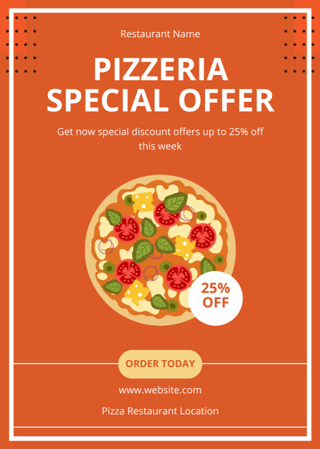 Designvorlage Special Offer Discounts at Pizzeria für Flayer