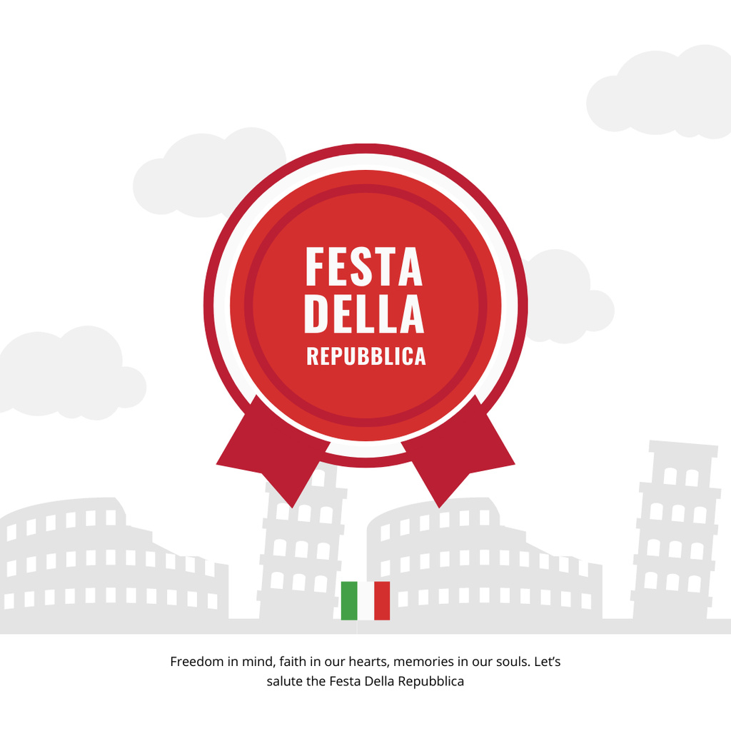 Designvorlage Italian National Day Greeting für Instagram