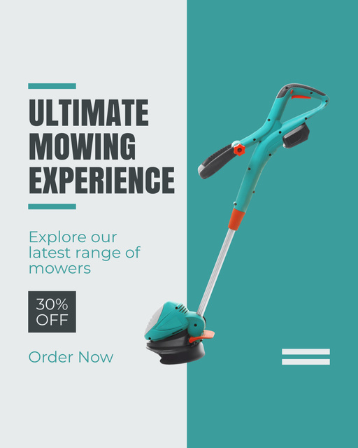 Lawn Trimmers and Mowers Sale Instagram Post Vertical Design Template