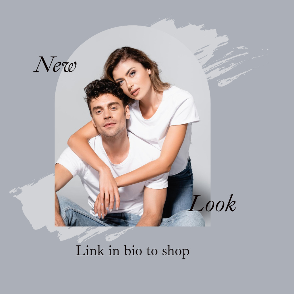 Idea for New Couple Look With Denim Instagram Tasarım Şablonu