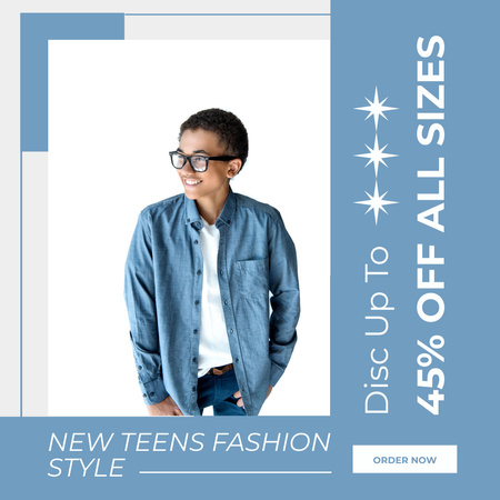 Új Teens Fashion Collection akciós ajánlat Instagram tervezősablon